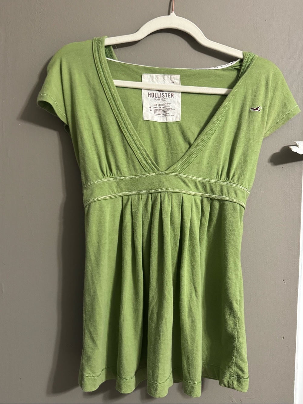 Vintage grail Hollister Co. green babydoll top with hood